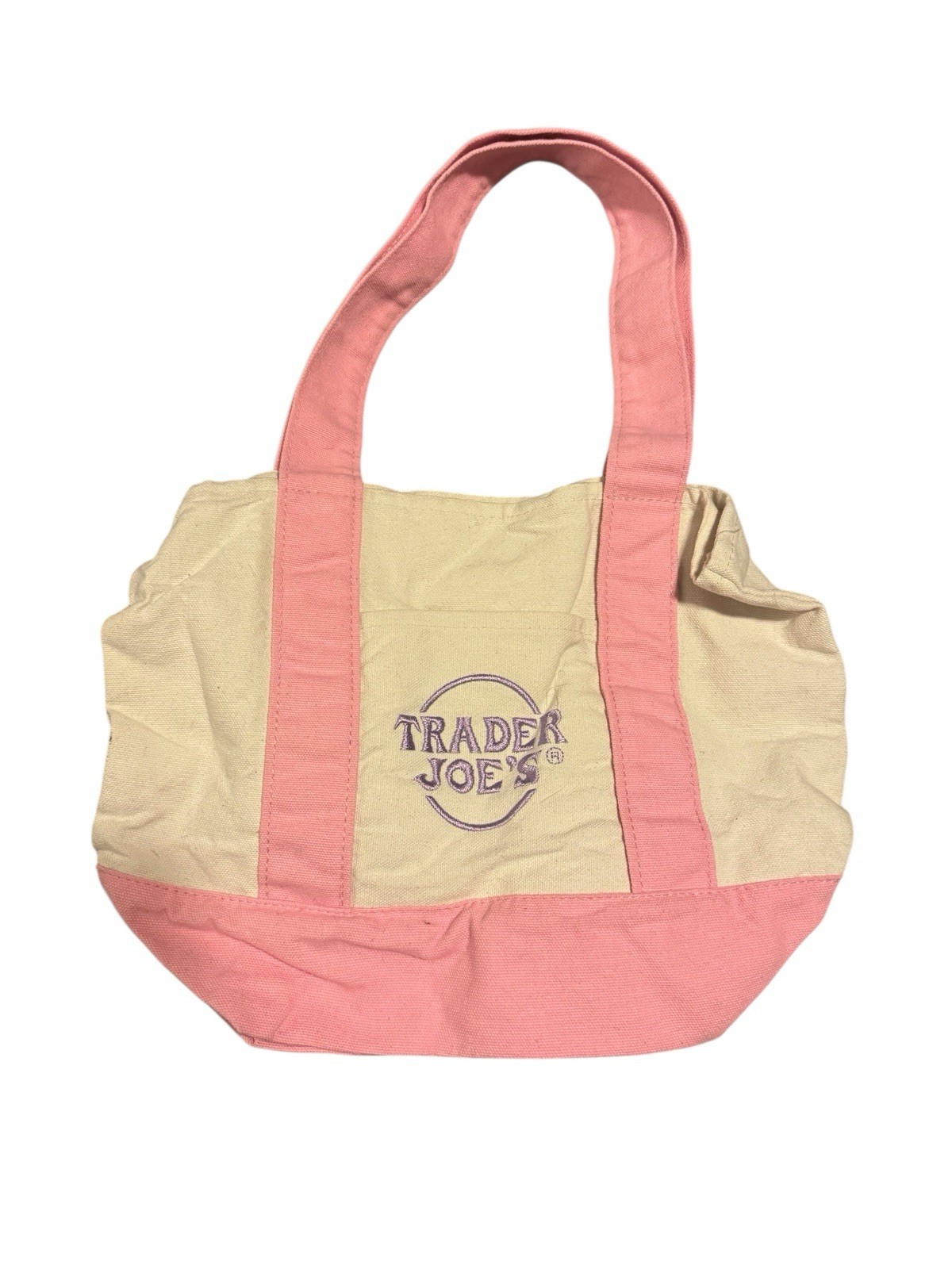 Trader Joe's Mini Pastel Canvas Tote Bag Pink Limited Edition Spring 2025 gallery