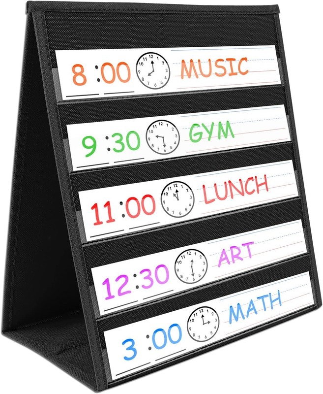 Desktop Pocket Chart, Tabletop Teaching Classroom Pocket Charts Double-Side gallery