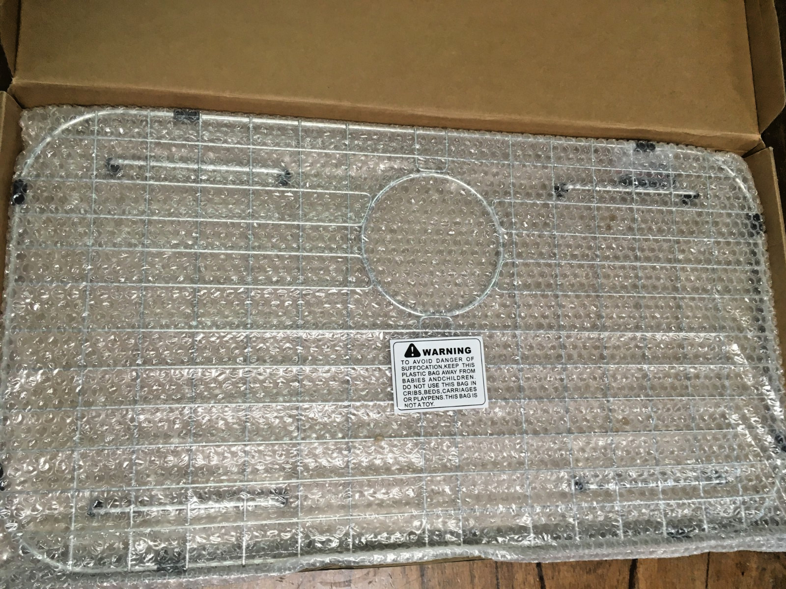 NEW Stainless Steel Rectangular Sink Grid 26 x 14 Silver Rear Drain Kitchen gallery