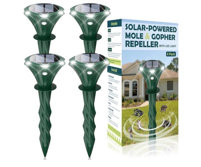 Solar Pest Repeller Stakes (4 Pack) - Mole And Gopher Deterrent gallery