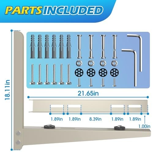 Heavy Duty Mini Split Wall Mount Bracket for 9000-24000 BTU AC Units, 485 LBS Ca gallery