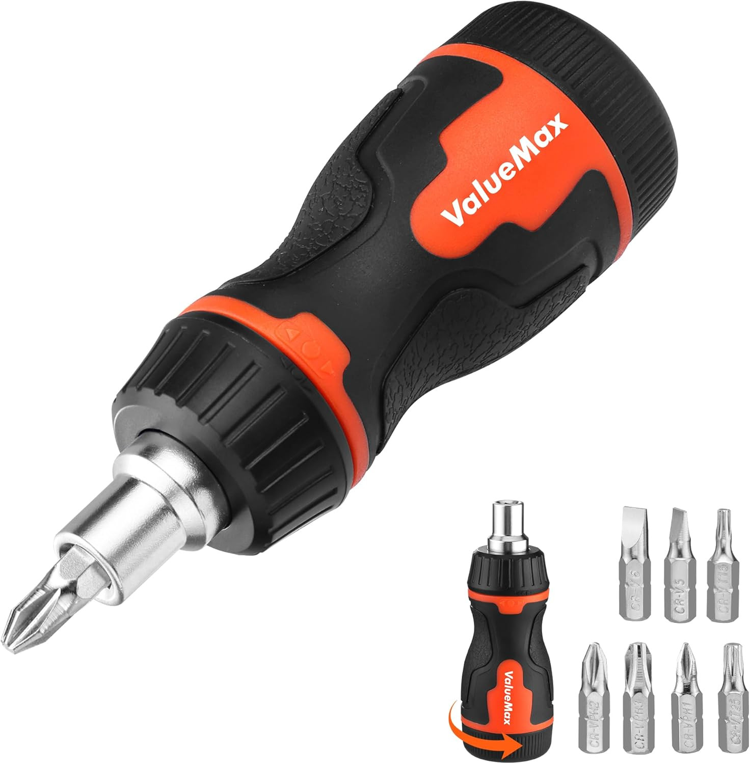 8-in-1 Stubby Ratcheting Screwdriver, Multi-bit Screwdriver, Quick-load Mecha... gallery