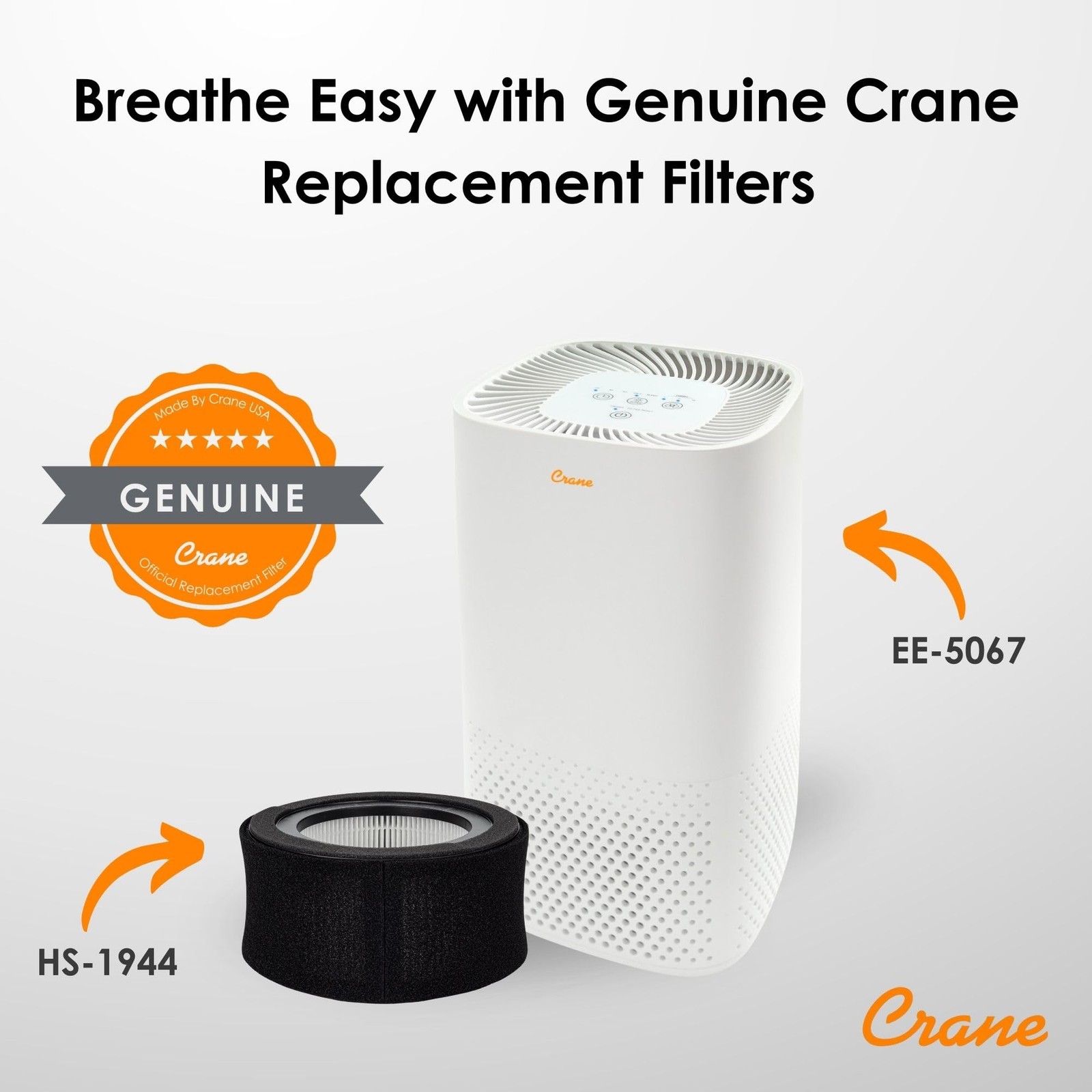 Crane Air Purifier True HEPA Replacement Filter for Model EE-5067 gallery