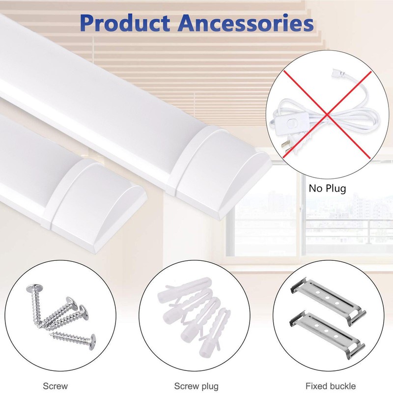 LED Batten Low Profile Fluorescent Ceiling Tube Light 6500K 54W 2FT 4FT 5FT 6FT gallery