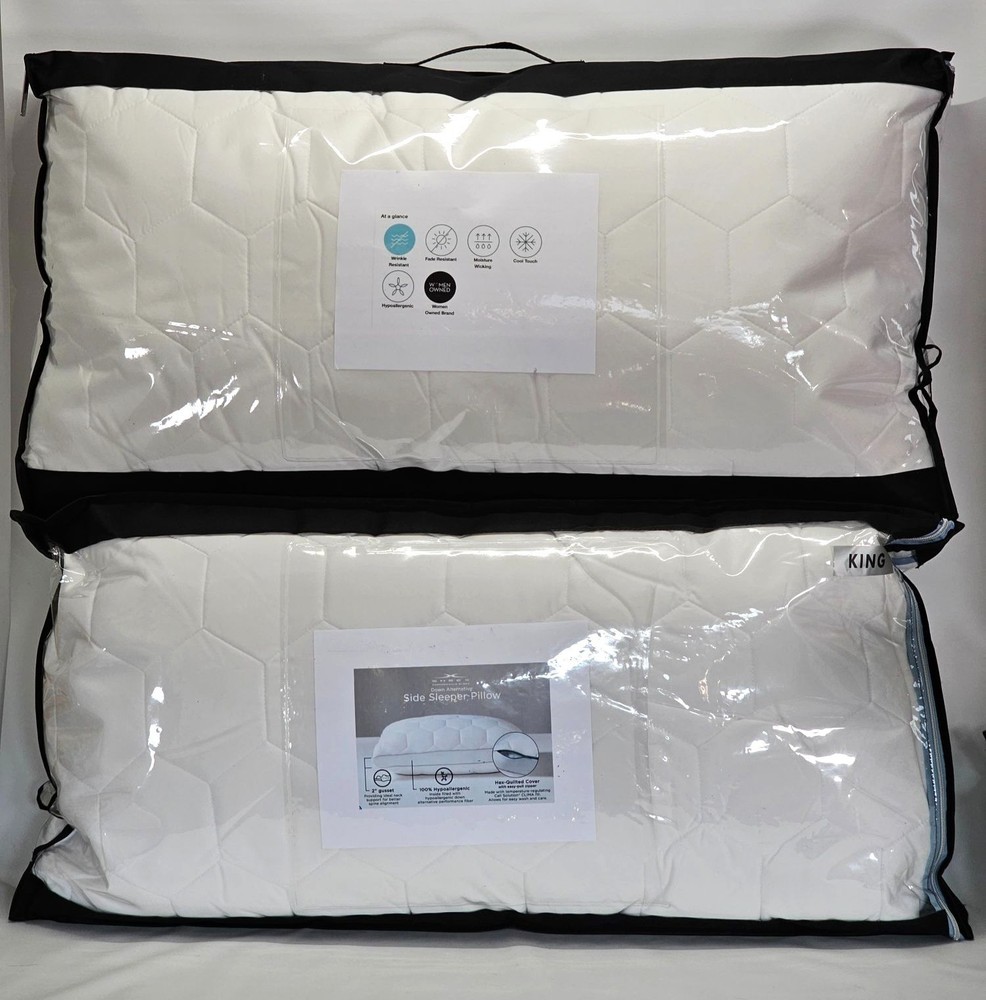 NWT SHEEX 2PK Original Performance Down Alternative Sleeper Pillow KING 10