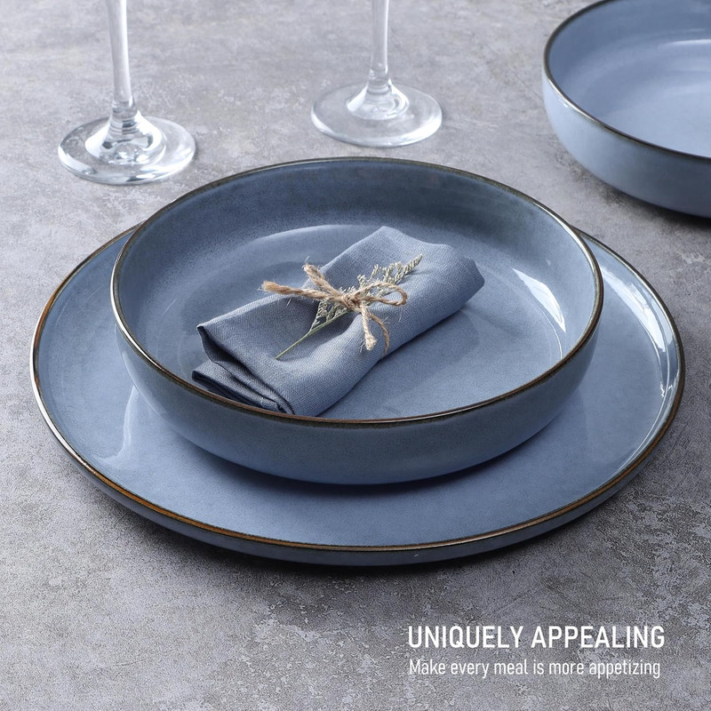 Ocean Blue 16-Piece Dinnerware Set for 4 - Durable & Safe for Everyday Use gallery