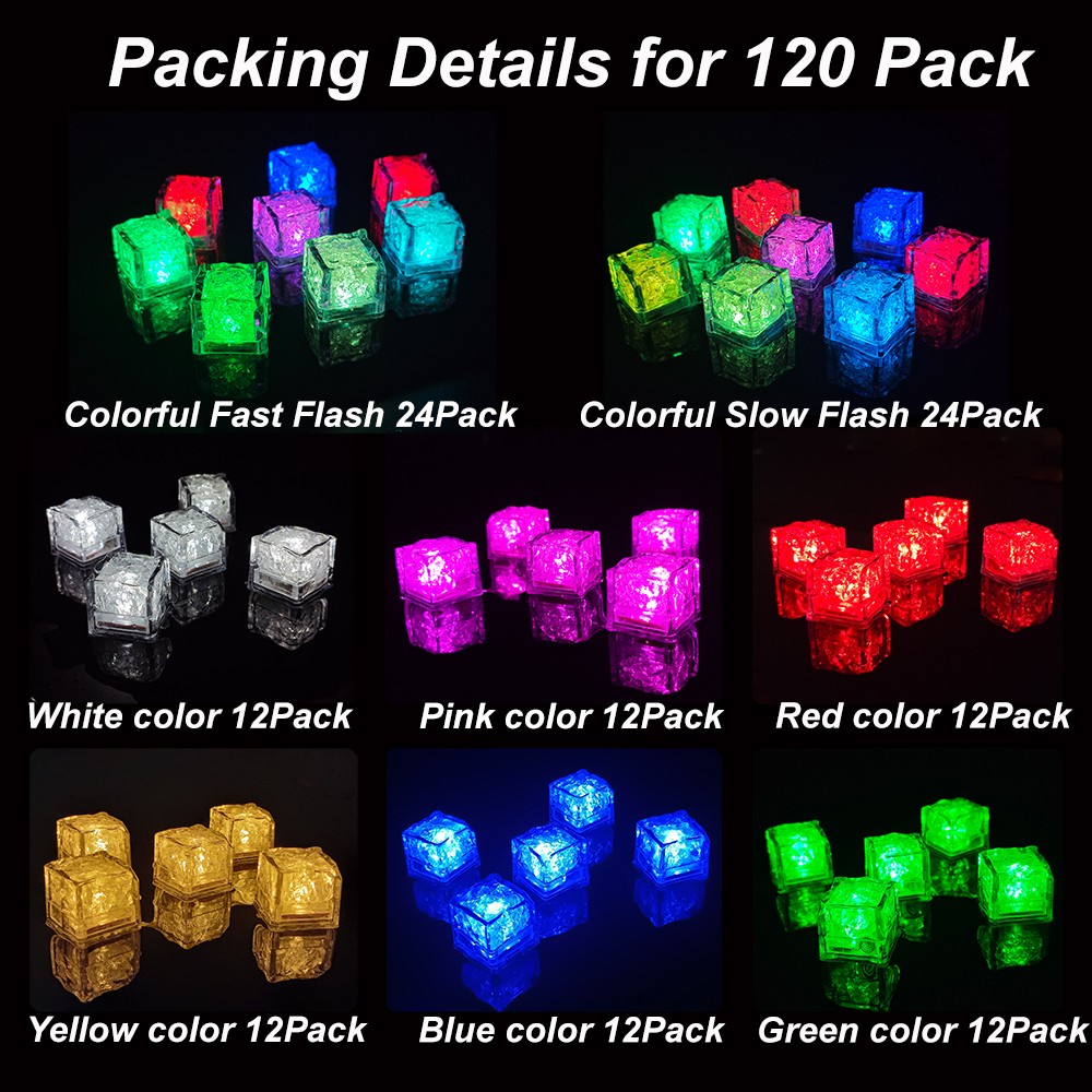 LED Ice Cubes Glowing in the Dark Light Up Barware Party Wedding Home Decoration gallery