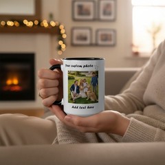 Personalized Initial Coffee Mug Custom Name Monogram Text Photo Ceramic Cup