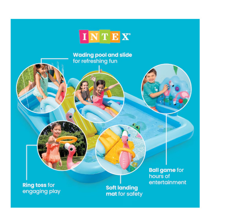 Intex 96inx78inx28in Inflatable Jungle Adventure Play Center Spray Kiddie Pool gallery