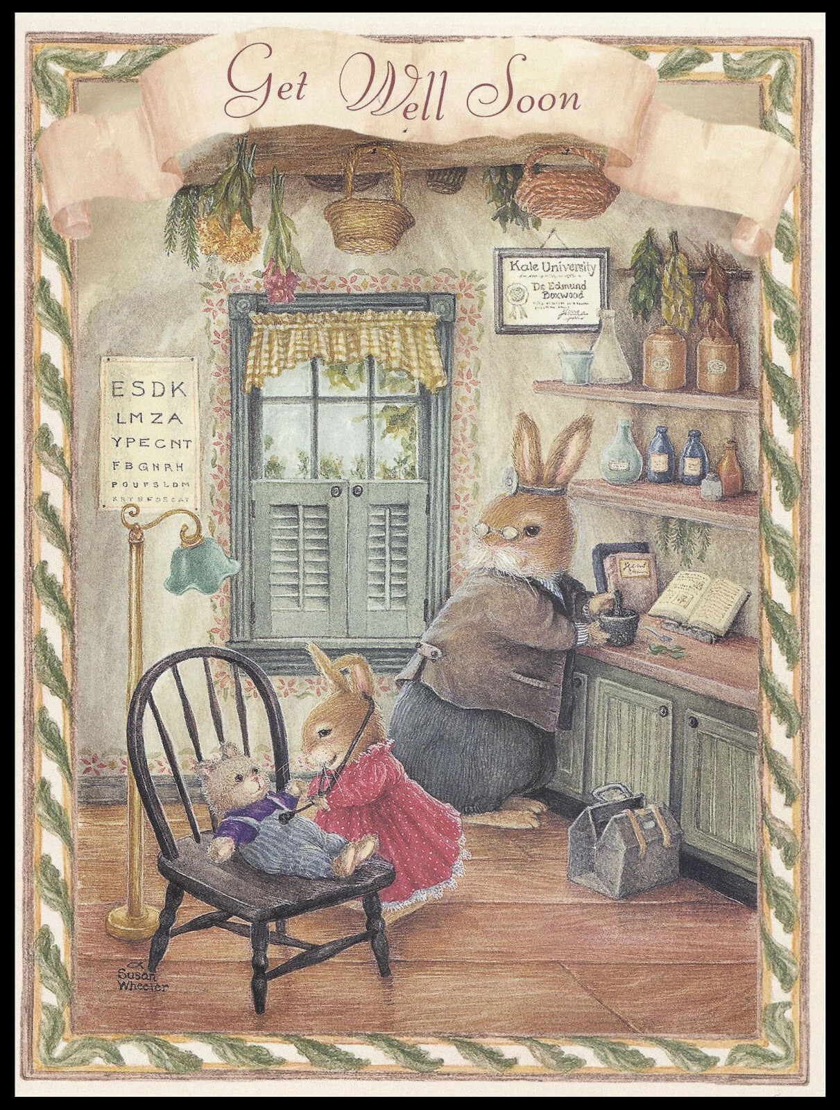 Greeting Card - Rabbit - Susan Wheeler - Get Well - 0237 gallery
