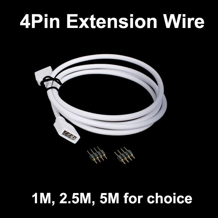 4Pin Extension Wire Connector Cable Cord For 5050 3528 RGB LED Strip Lights gallery