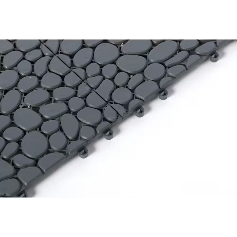Plastic Interlocking Cobbled Stone Look Garden Pathway Tiles, Decorative Floor G gallery