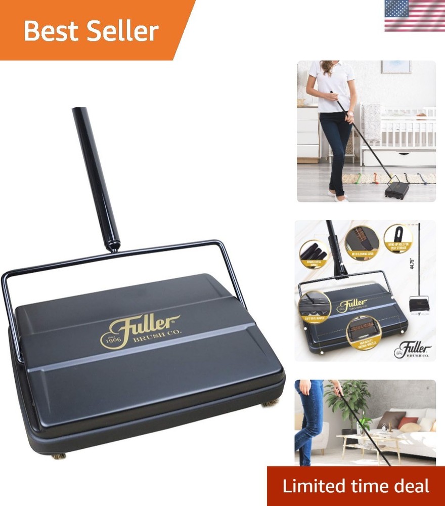 Carpet Floor Sweeper Electric Static Cleaner Hard Soft Surface Compact Lightw...