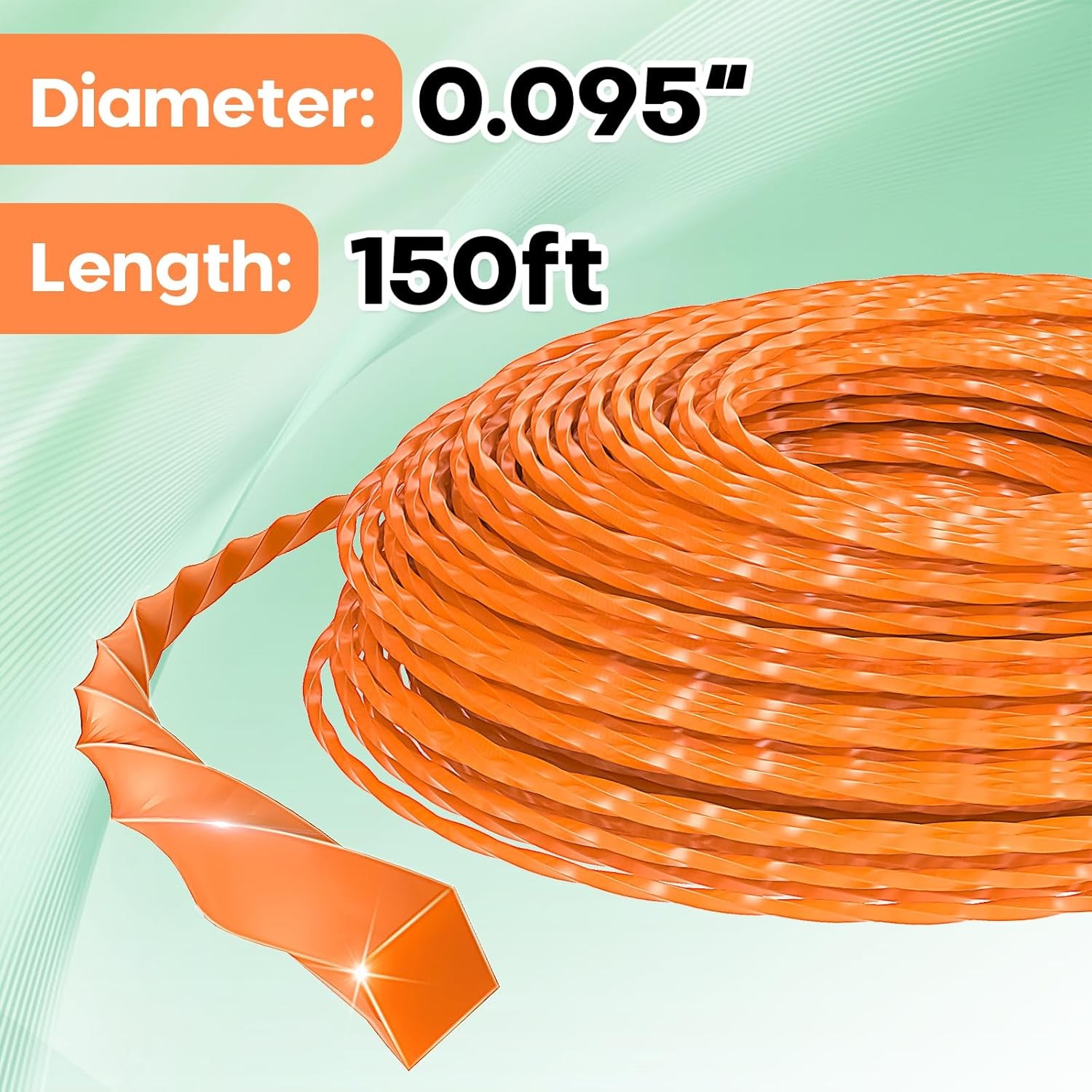 String Trimmer Line Square Orange Heavy Duty Weed Eater String Premium Nylon U gallery