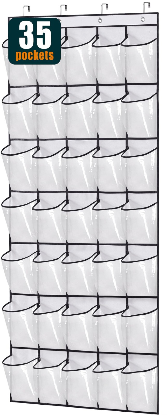 35 Clear Large Pockets Over The Door Shoe Organizer Sturdy Oxford Fabric Hang... gallery