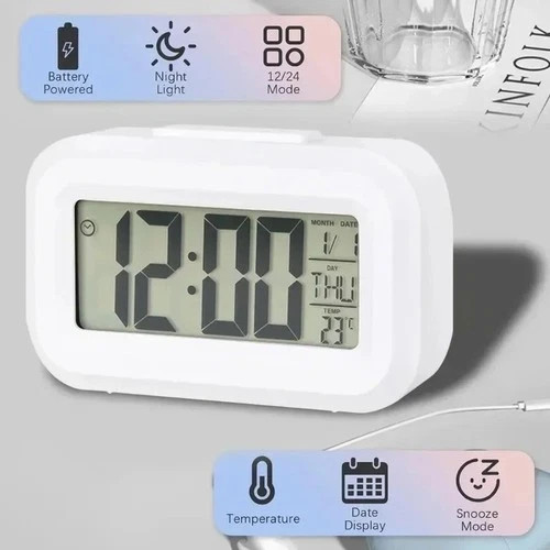 LED Digital Alarm Clock Snooze Backlight Calendar Time Display Table Desktop gallery