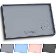 Extra Thick Silicone Mat Waterproof with Raised Edge 34 x 22, Under Sink Mat for