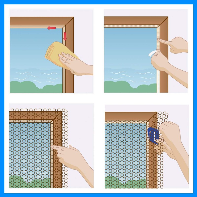 JITFUNG DIY Window Screen Curtain, 2 Packs of Mesh Netting 98 * 61 inches wit... gallery