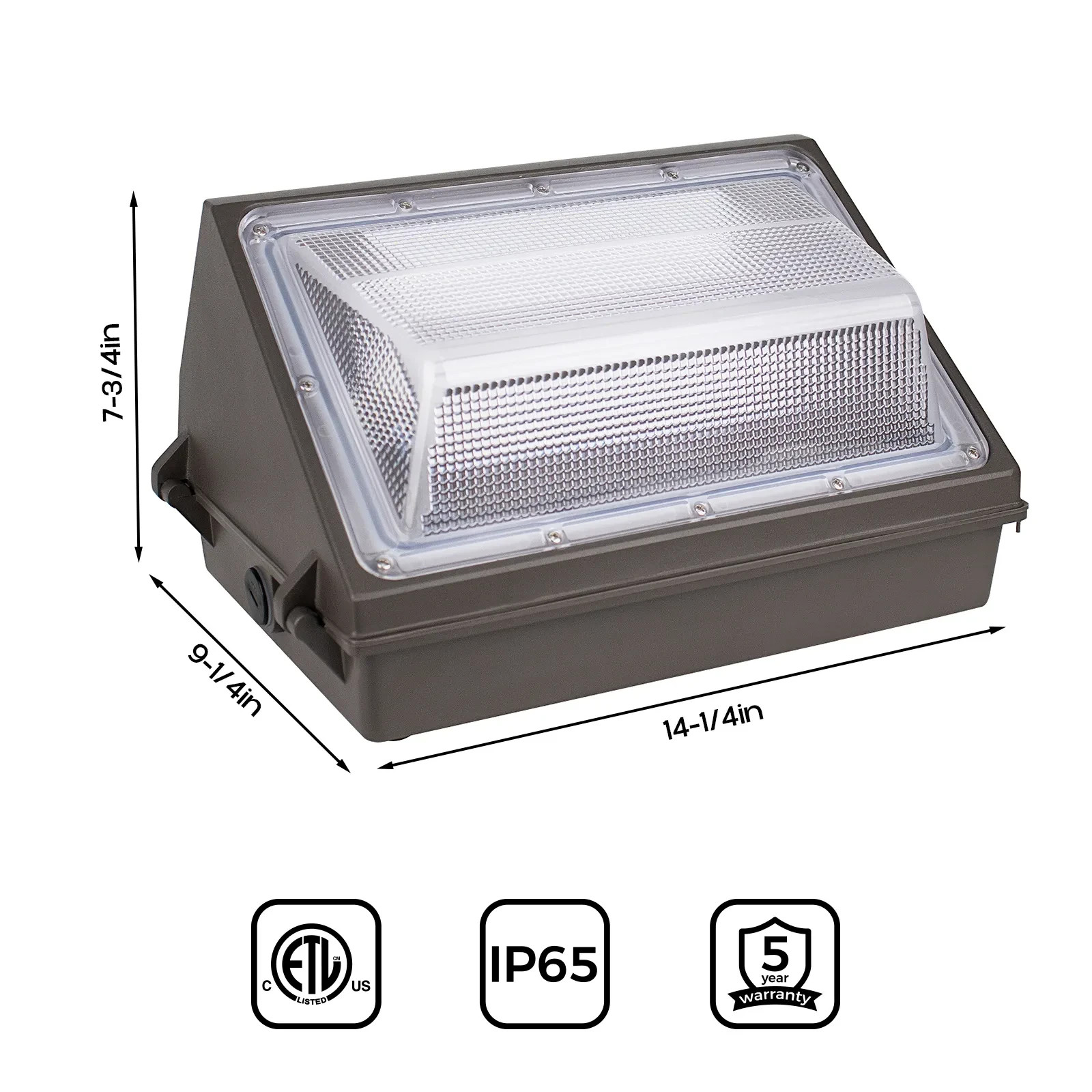 60W LED Wall Pack 5000K Semi Cutoff Bronze Outdoor Security Lighting Light gallery