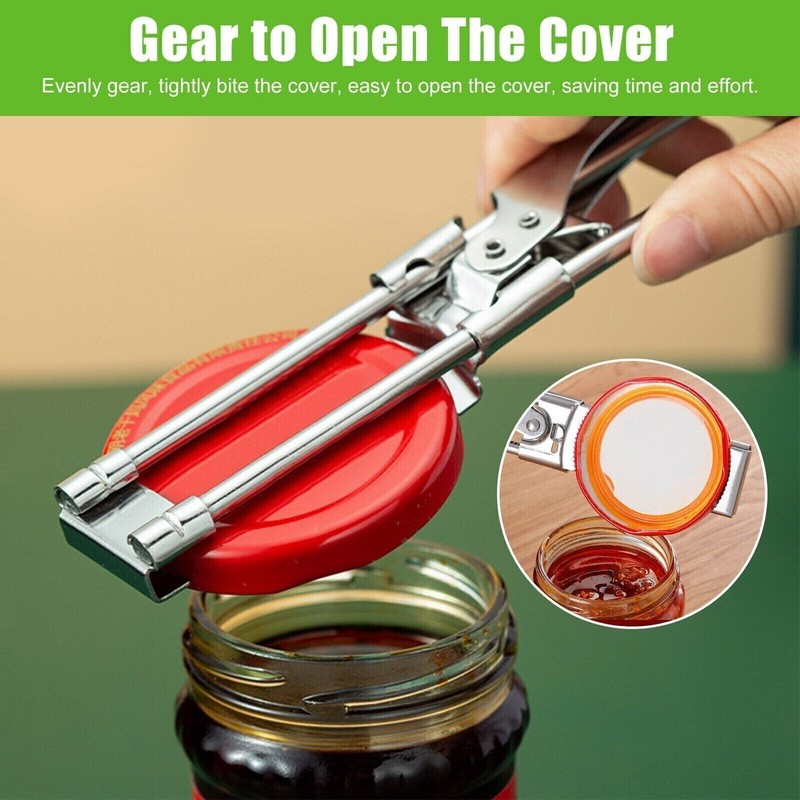 2PCS Adjustable Multifunctional Stainless Steel Can Opener Jar Lid Gripper New gallery