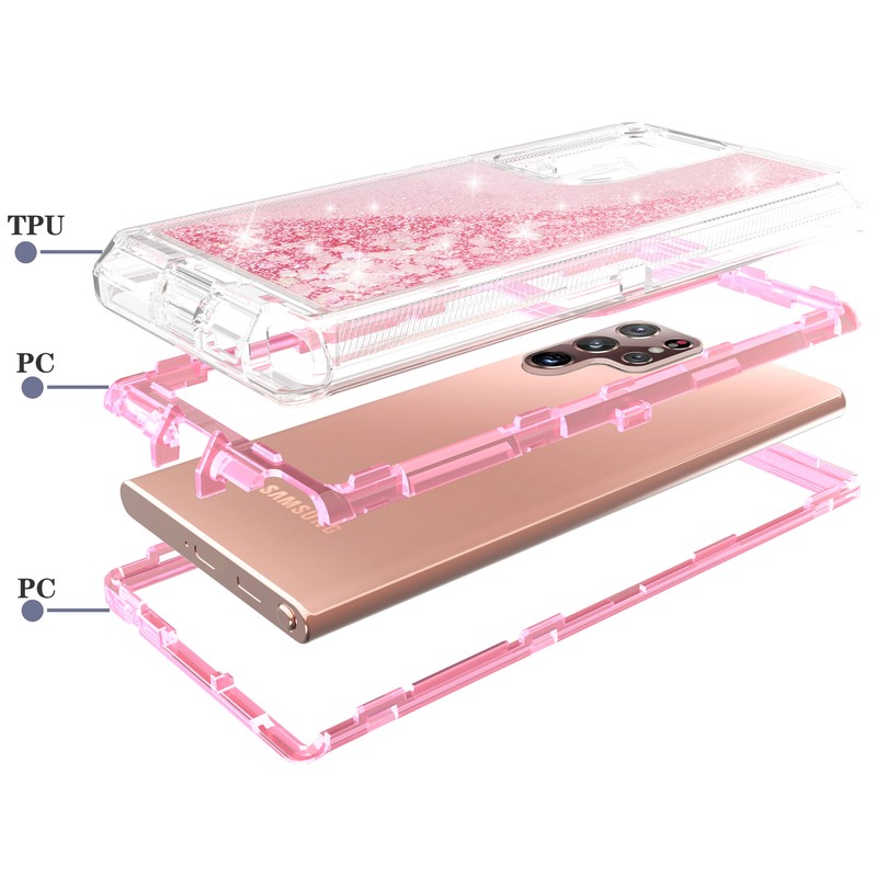 Liquid Glitter Bling Defender Case For Samsung S23 S22 S21 S20 Plus Ultra Cover gallery