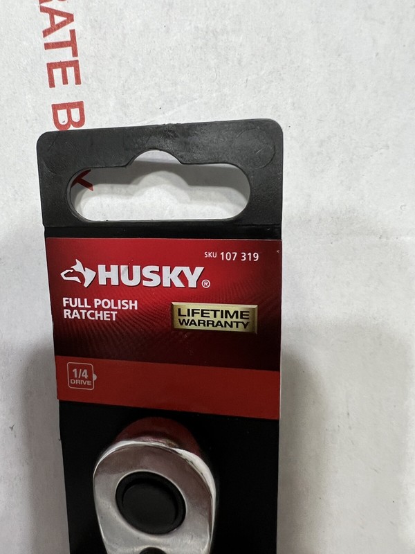 Husky Ratchet Low Profile Quick Release Tool 1/4 In Full Polish SHIPS FREE!! gallery