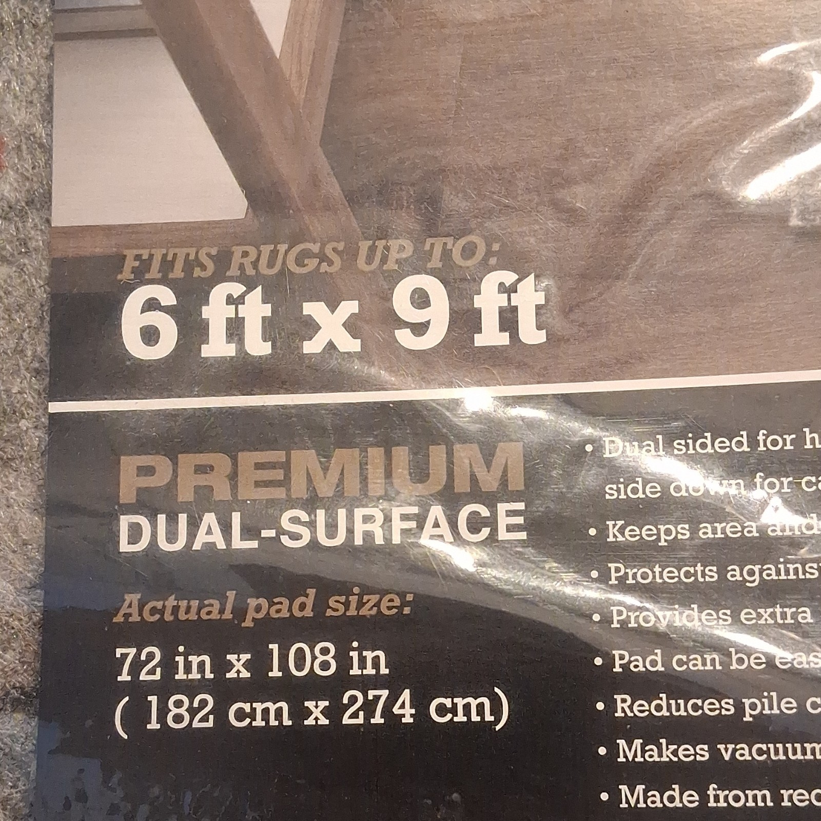 Mohawk Home Dual-Surface Non-Slip Felt Rug Pad, Gray Rectangle 6 ft x 9 ft gallery