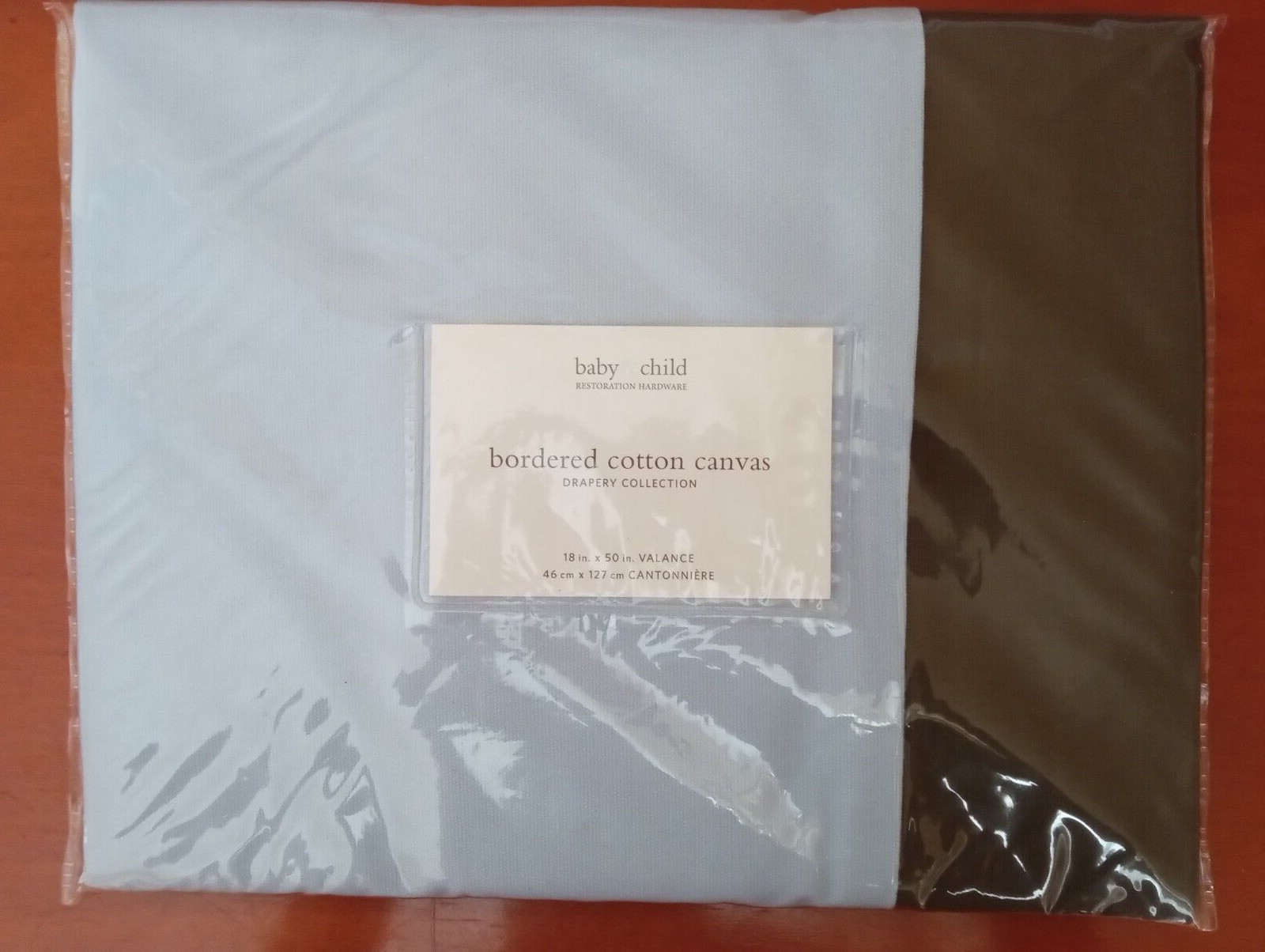 Restoration Hardware Baby & Child Bordered Cotton Canvas Valance, Blue, 18 x 50" gallery