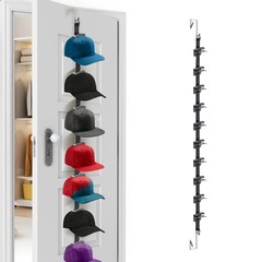 Vertical Over Door Hat Rack Adjustable Space Saving Cap Organizer With 10 Hooks