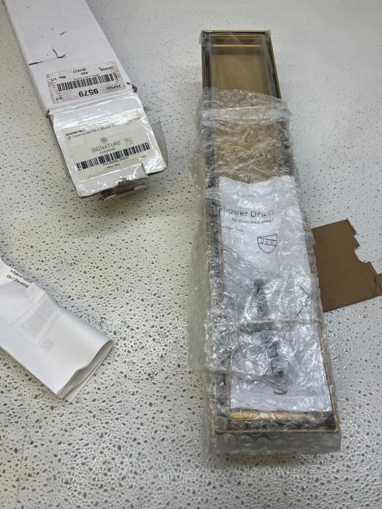 Signature Hardware Cohen 18" Tile Insert Shower Drain with Flange 482705