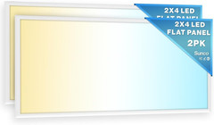 Sunco 2X4 LED Flat Panel Light Drop Ceiling Office Shop Commercial Warehouse Fix