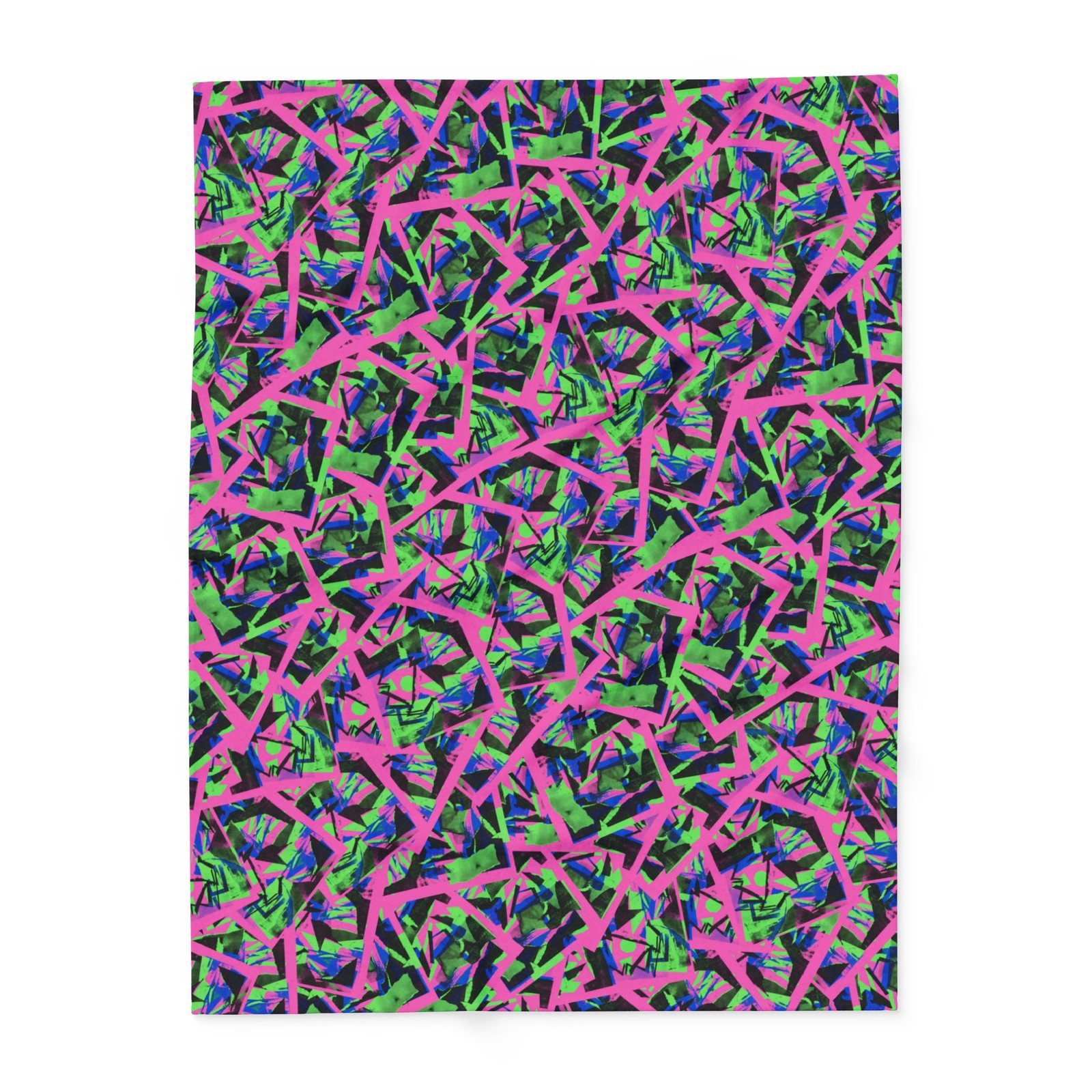 Neon Lava Geometric Abstract Arctic Fleece Blanket | Memphis Pattern gallery