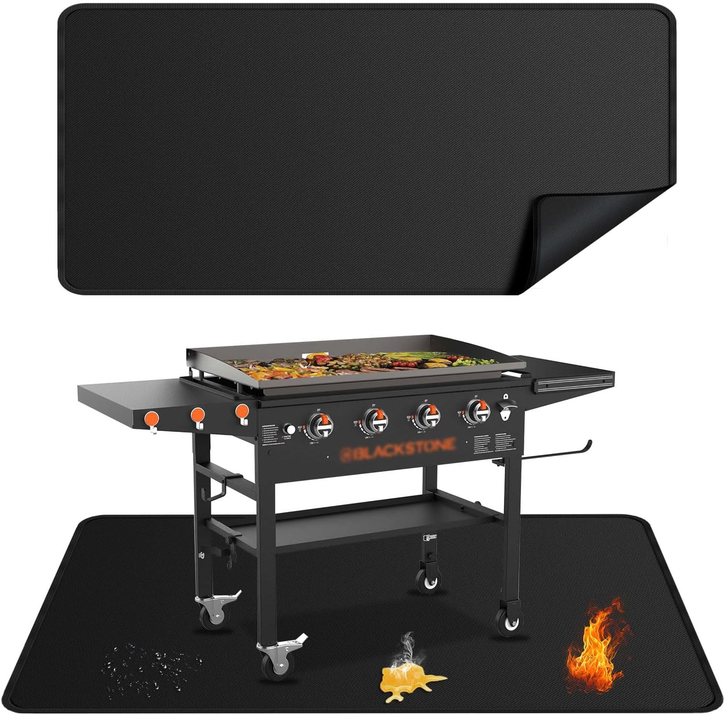 75X40 Inches Large under Grill Mats for Blackstone, Double-Sided Fireproof Outdo gallery