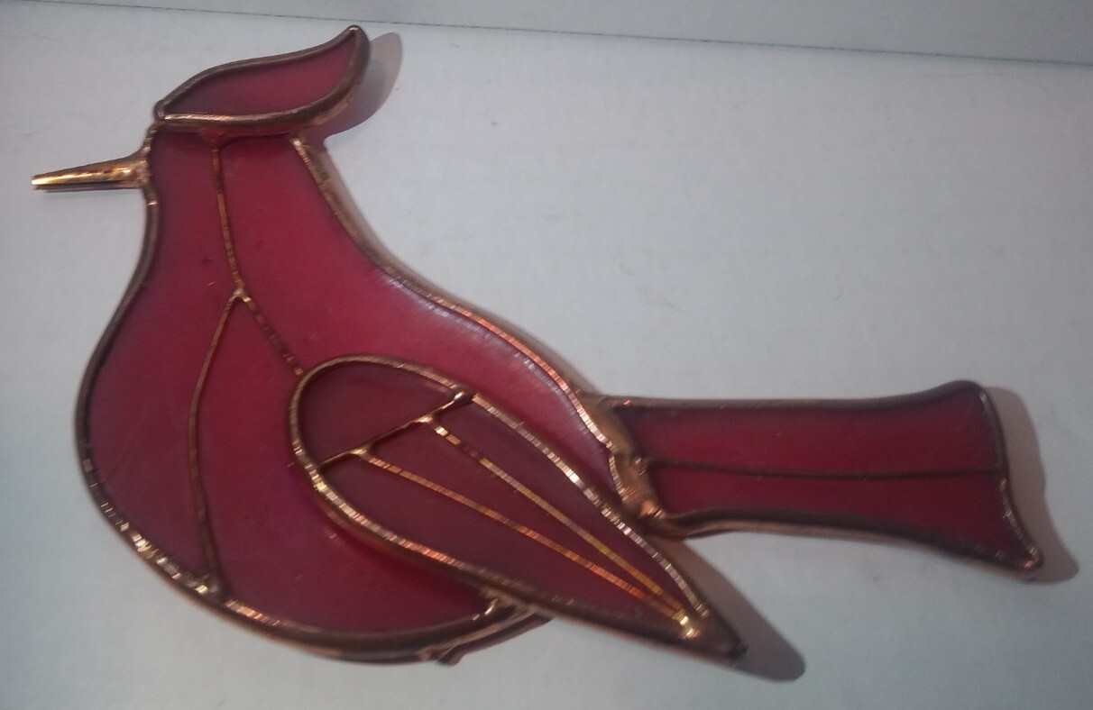 Suncatcher - Cardinal Bird 6" Plastic Acrylic w Copper Sun Catcher ; Red Robin gallery