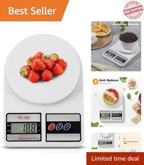Digital Kitchen Scale with Tare Function – 22lb/10kg Capacity in Sleek Design