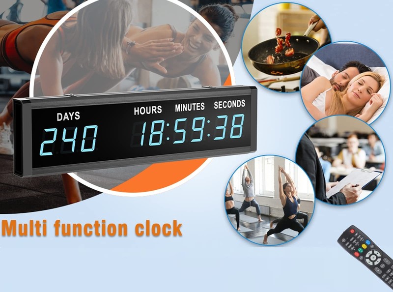 Blue 1.8" 9Digits Large LED Countdown Count Up Days Clock with Remote Christm... gallery