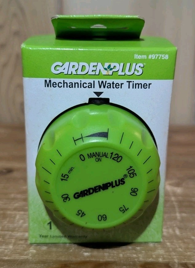 GardenPlus Mechanical Outdoor Water Timer #97758 Timed Or Manual 2 Hours NIB gallery