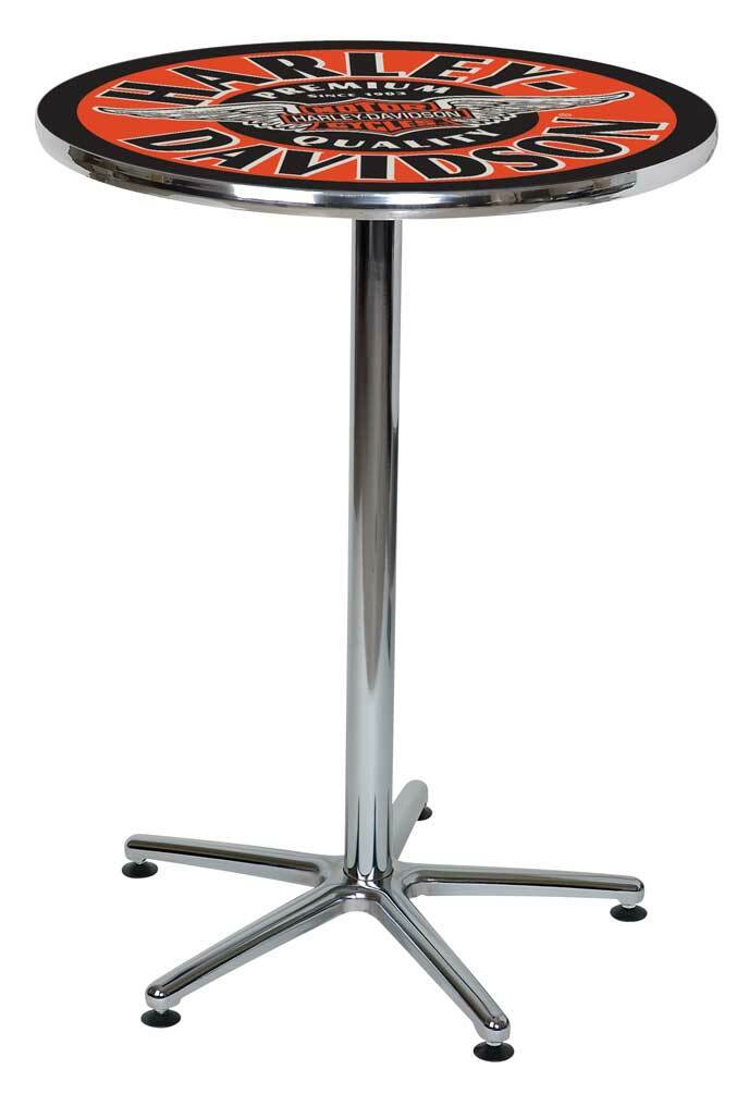 Harley-Davidson Winged Bar & Shield Round Cafe Table - Black & Orange HDL-12328 gallery