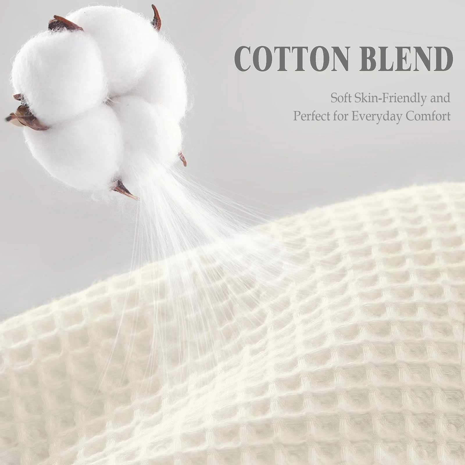 Waffle Weave Shower Curtain - Ivory Cotton Fabric Texture Heavyweight Shower ... gallery