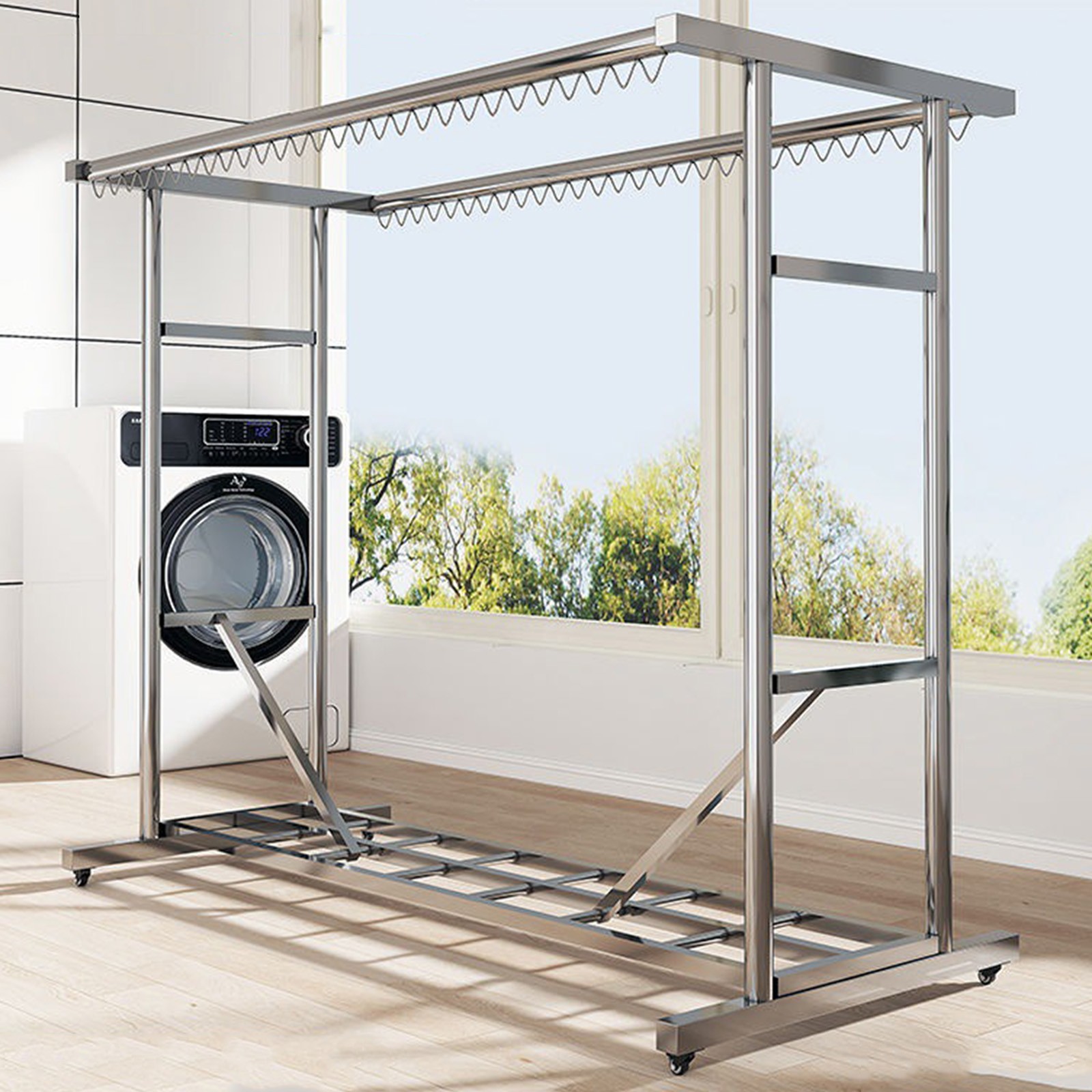 Adjustable 1000 lbs Heavy Duty Garment Rack Rolling Clothing Rack Clothes Rack gallery
