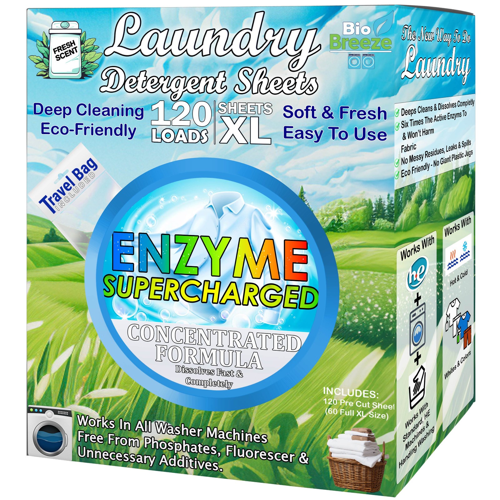 Laundry Detergent Sheets (120 Loads) Eco-Friendly, Hypoallergenic, & Enzyme-Base gallery