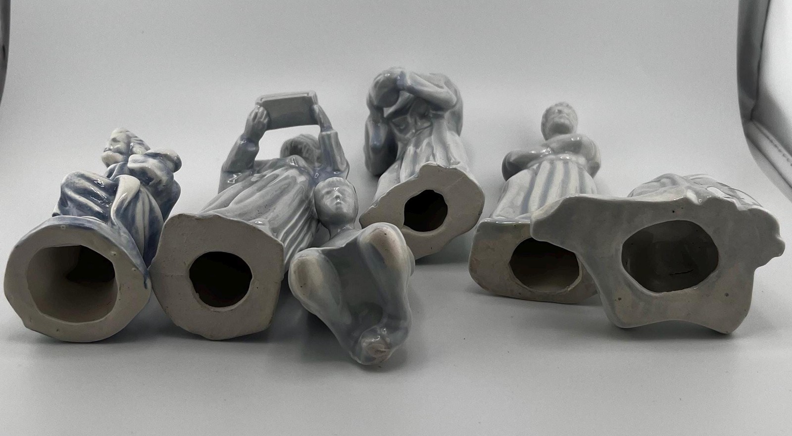 Vintage Ceramic Nativity Set Mid Century Gray Glaze 6 Piece Holiday Decor gallery
