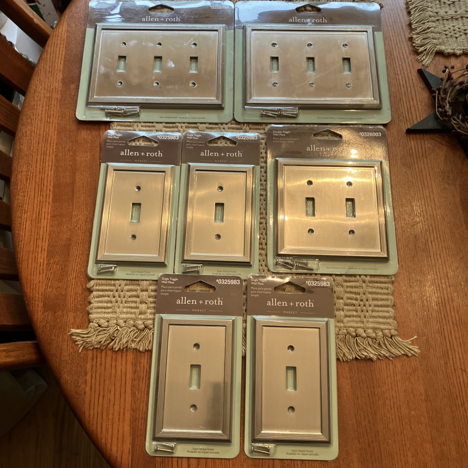 Allen + Roth Triple/Double/Single Toggle Wall Plate Satin Nickel Light Switches gallery