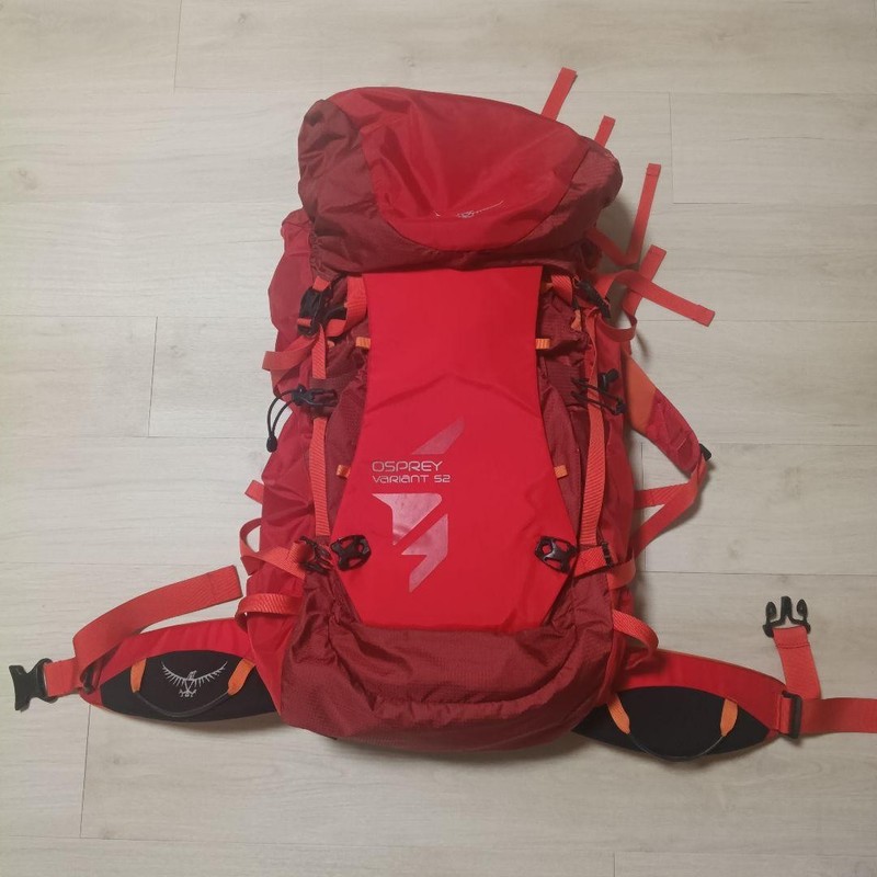 Osprey Variant 52 Red Backpack with Back Padding Used Climbing Gear
