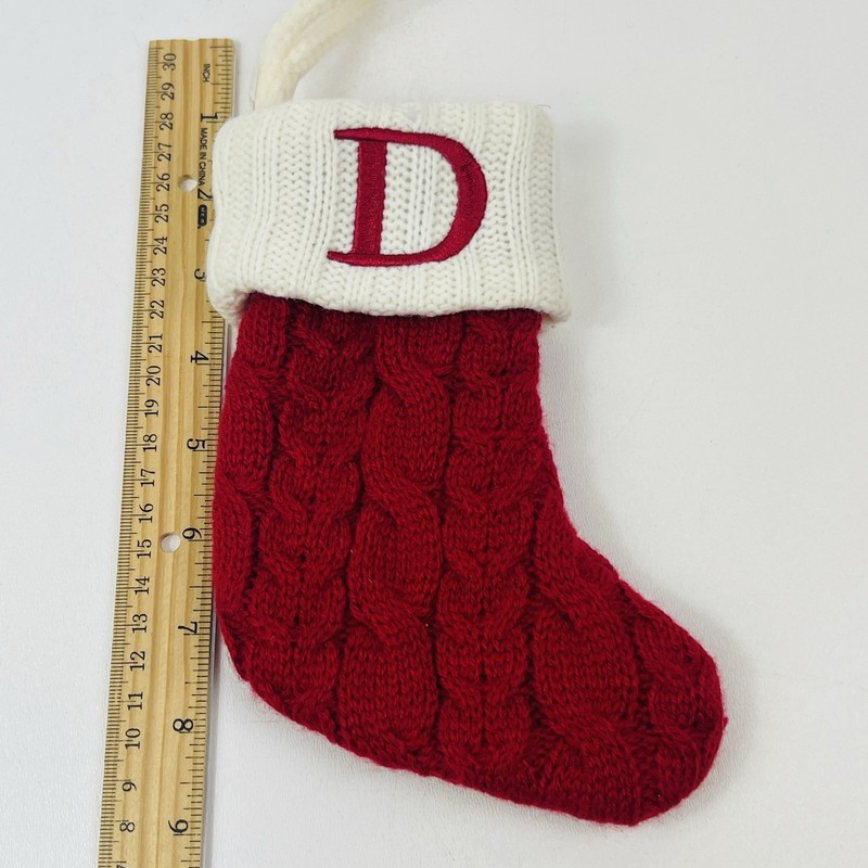 St. Nicholas Square Cable Knit Monogram "D" Mini Initial 8" Christmas Stocking gallery