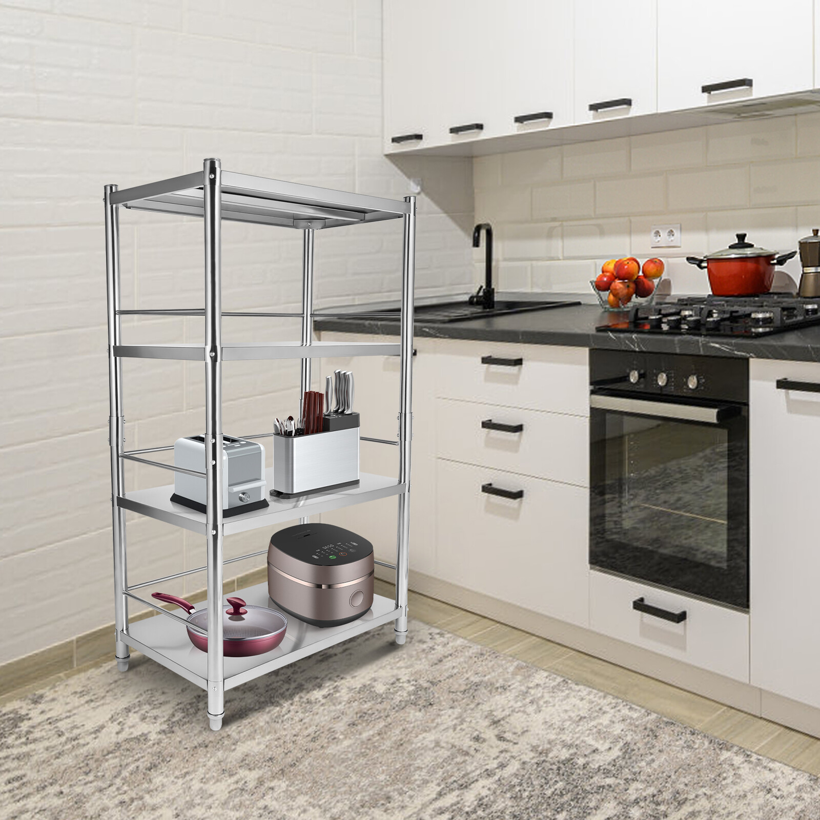 31"*18"*52" inch Commercial Storage Shelf 4-Tier Storage Rack Shelving Racks gallery