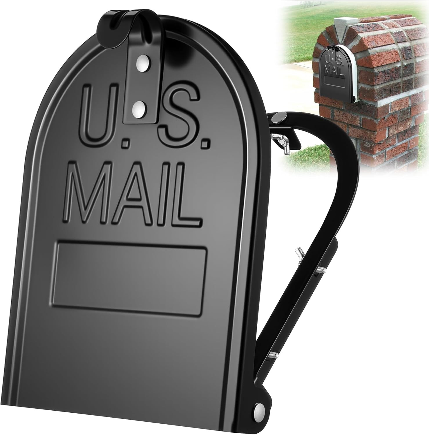Mailbox Door Replacement Kit for Standard Brick Mailbox - 6.25" x 8" Black gallery