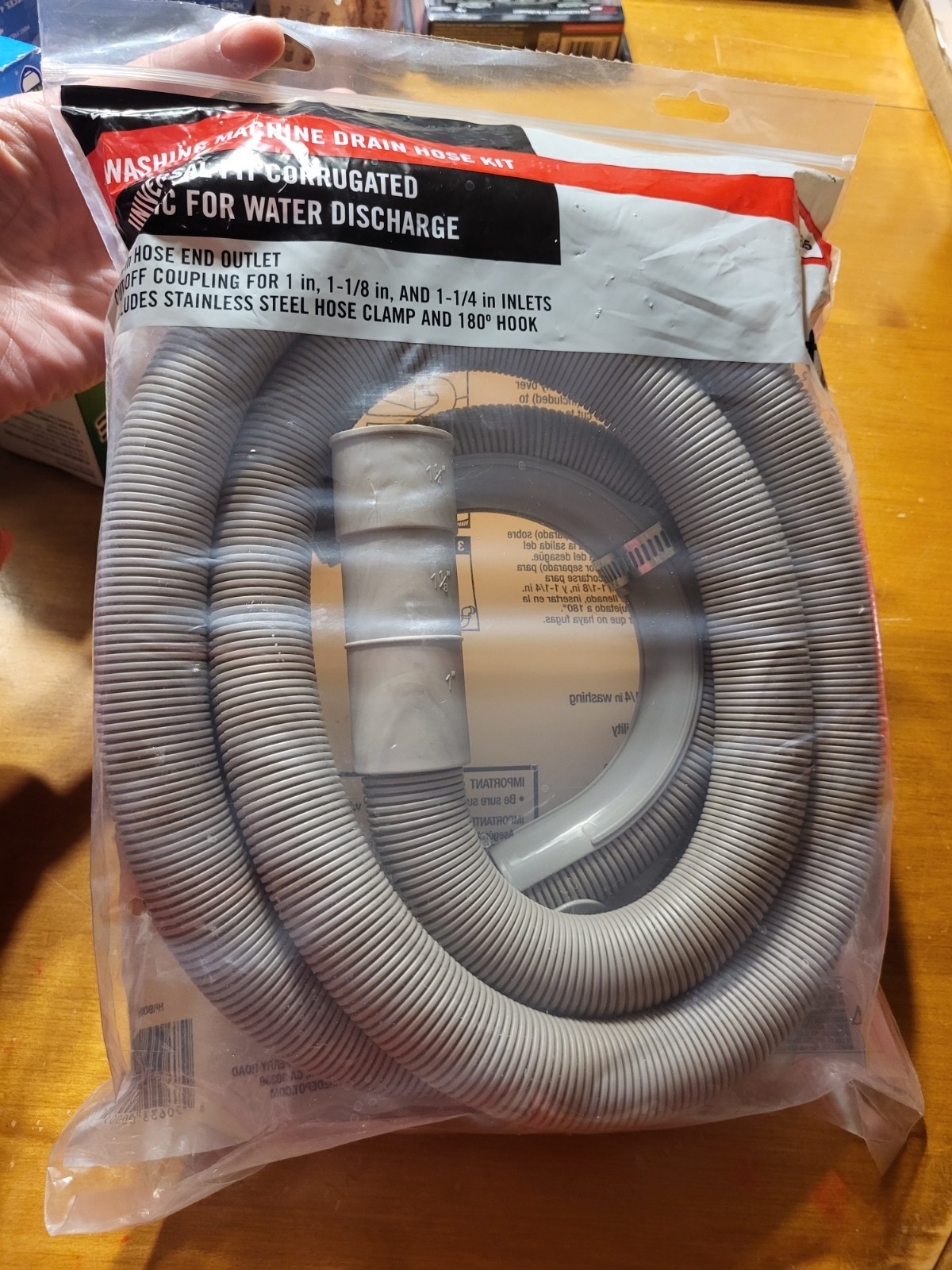 Everbilt Washing Machine Drain Hose Kit 8 ft Universal Fit Corrugated Plastic gallery