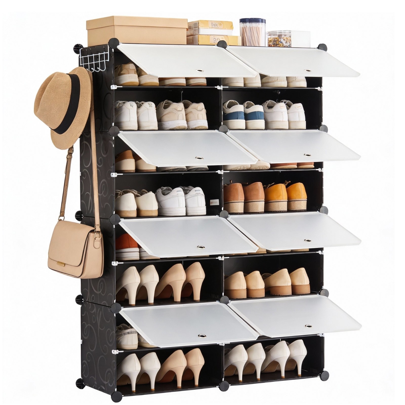 CONCETTA 8-Tier Shoe Rack Organizer Holds 32 Pairs Black FREESHIP gallery