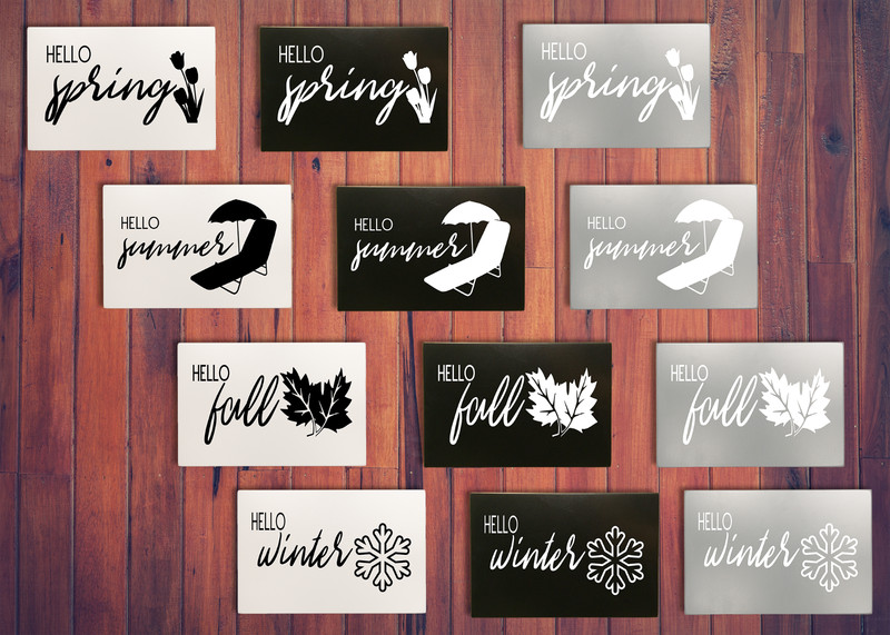 Hello Seasons (Spring, Summer, Fall, Winter) Handmade Minimalist Wood Sign Decor gallery